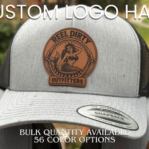 Custom Logo Trucker Hat, Leatherette Patch Cap, Company & Business Hat