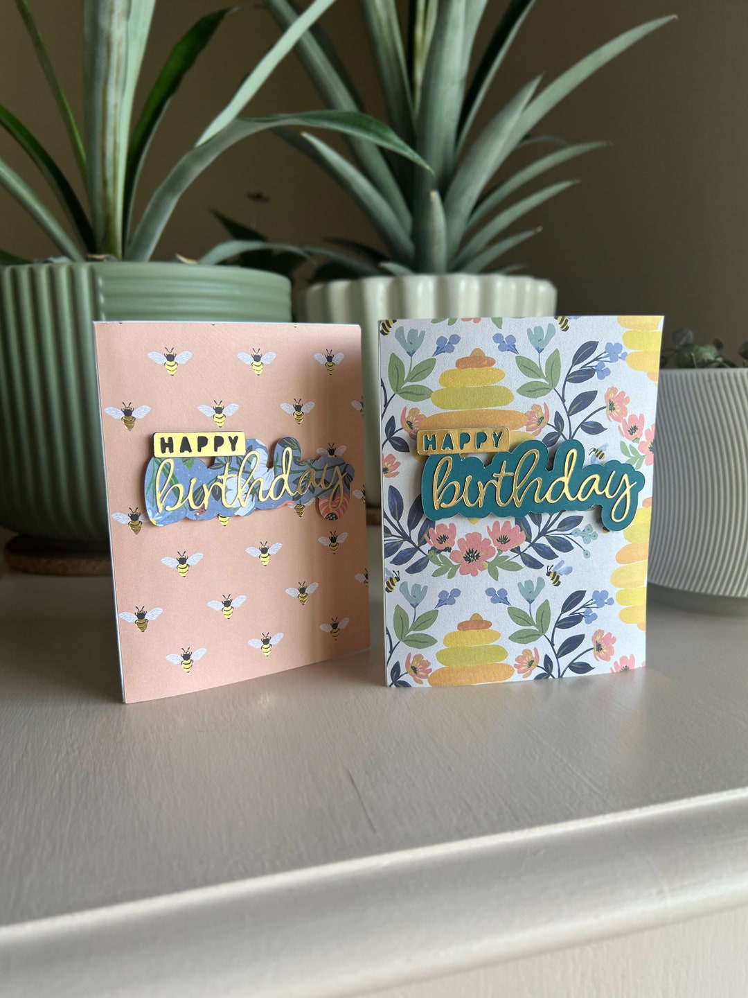 Happy Birthday Card Birthday Card Bees Flowers Feminine Cards for Women ...