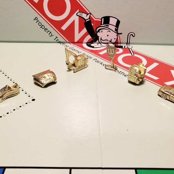 Gold Monopoly Pieces Etsy