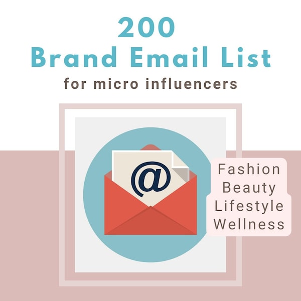 200 Instagram Influencer Brand Email List, Brand Contact List For Fashion Lifestyle Beauty Blogger, Tiktoker, Brand Contacts List for Collab