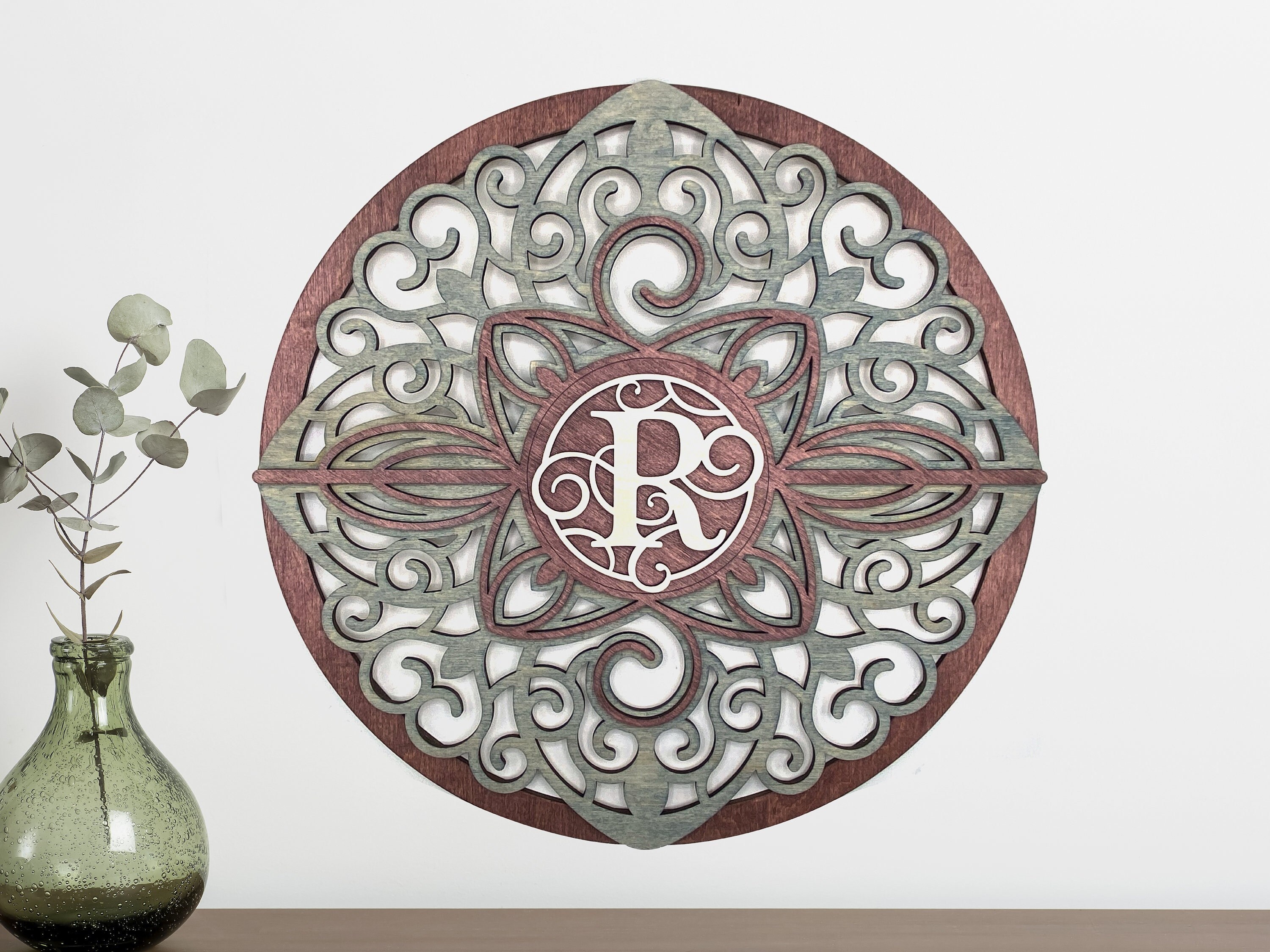 Filigree Door Hanger | Elegant Filigree Door Sign | Decorative Filigree Wreath | Stylish Filigree Wall Sign| Monogram Filigree Door Hanger