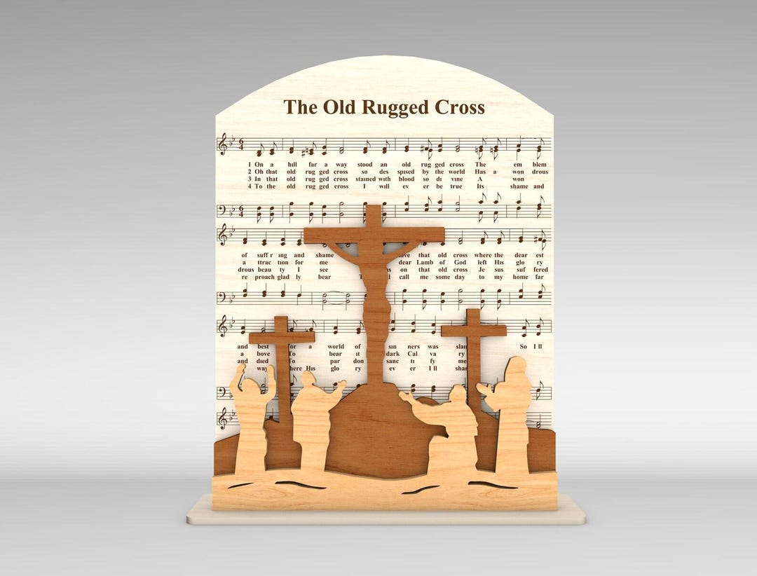 The Old Rugged Cross Inspirational Sign - Wooden Home Decor With Music ...
