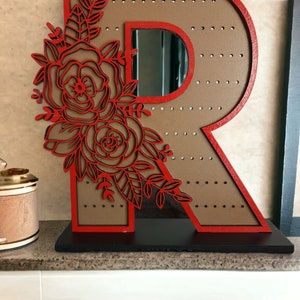 Flower Alphabet Earrings Stand