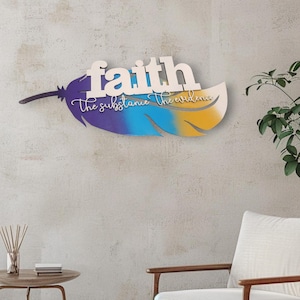 Faith Feder Wandbild ""Faith"" – Ein Symbol für Inspiration und Stärke."