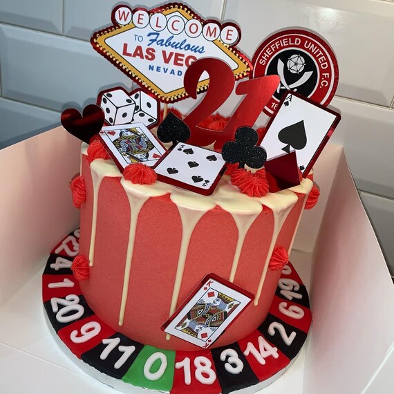Las Vegas Casino Gambling/roulette/blackjack Cake Toppers Etsy Canada