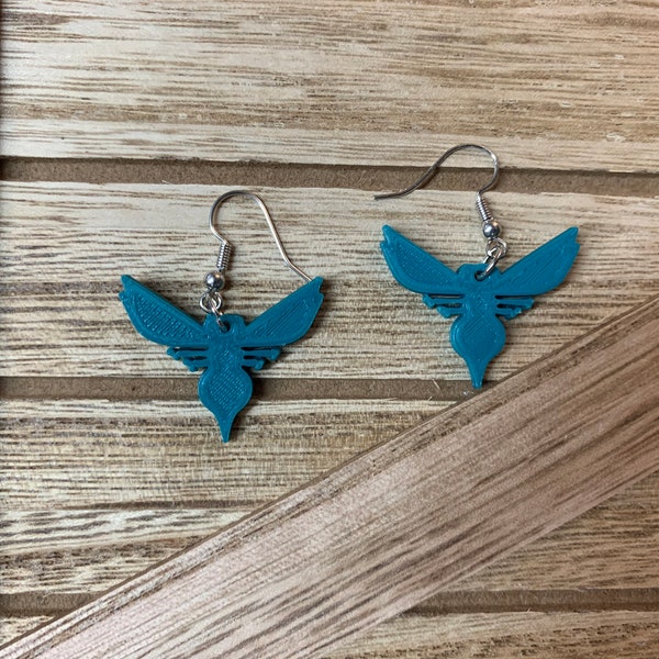 Charlotte Hornets 3D Printed earrings - SINGLE PAIR