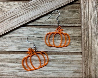 Pumpkin 3D printed earrings