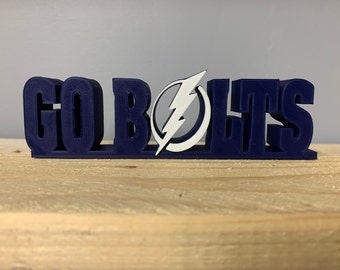Tampa Bay Lightning "GO BOLTS" 3D Printed Decoration