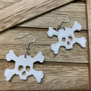Skull and Crossbones 3D printed earrings