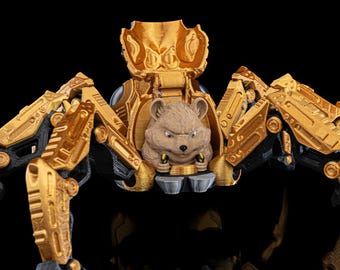 3D Printed SpiderBot Robotic Giant Spider with Hamster Operator
