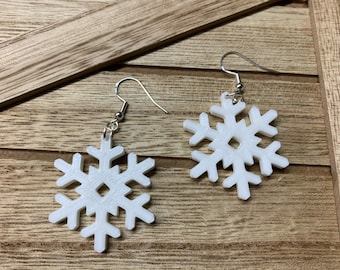 Snowflake 3D printed earrings