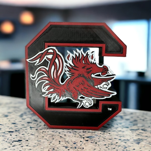 Officially Licensed South Carolina Gamecocks 3D printed decoration