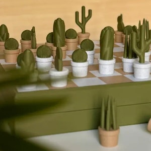 Juego de ajedrez de cactus impreso en 3D imagen 4