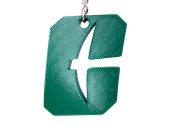 Officieel gelicentieerde Charlotte 49ers 3D-geprinte sleutelhanger met 'C'-logo
