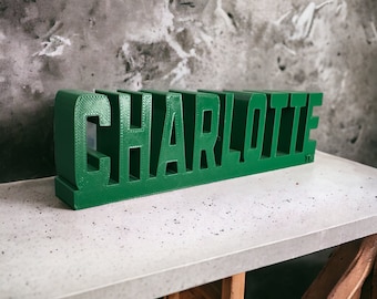 Officieel gelicentieerde Charlotte 49ers 3D-print - TEKSTLOGO "CHARLOTTE"
