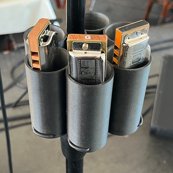 Harmonica Holder, attaches to microphone stand