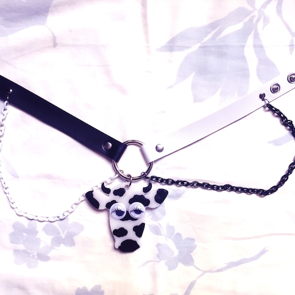 Collier ras de cou vache amusante