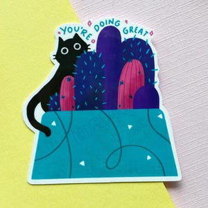 Vous faites un excellent sticker plante chat | autocollant mignon | Agenda | Carnet de notes | Bujo