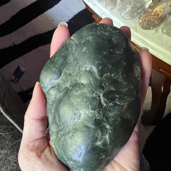 Jade Boulder Large River Polished Palm Stone large Ocean Tumbled Palmstone nephrite jade big huge rare crystal Afghanistan