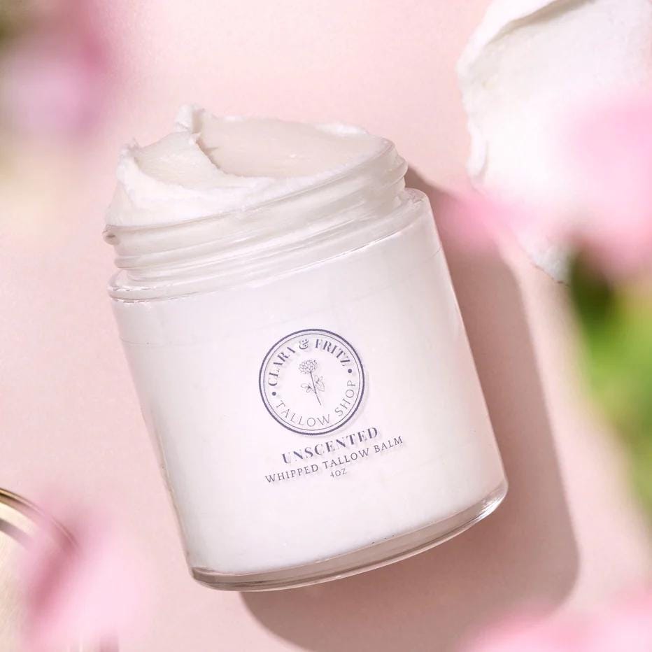 Unscented Whipped Tallow Balm by Clara and Fritz
