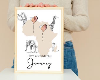 Money gift Africa travel safari | travel fund Africa | Africa farewell gift | vacation fund Africa to print yourself | PDF to print | Idea