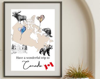 Money gift Canada travel | travel fund Canada | Canada farewell gift | vacation fund Canada to print yourself | PDF to print CAN | Idea