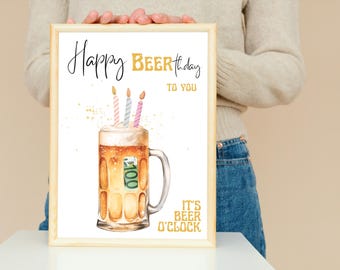 Geldgeschenk Geburtstag - Kreatives DIY Geldgeschenk zum ausdrucken - Biergeschenk - Männergeschenk - Geldgeschenk für Männer - Beerthday