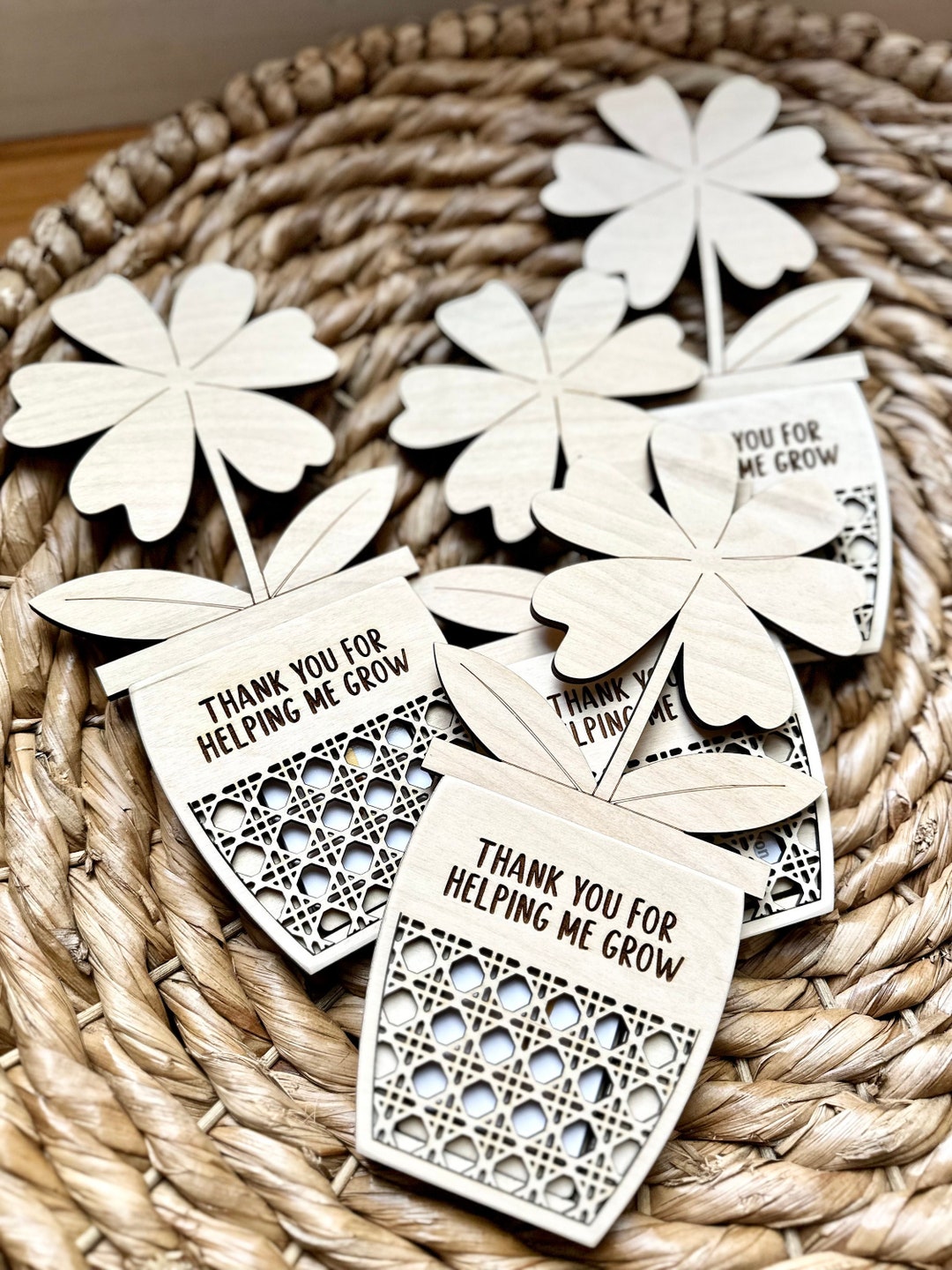 Flower Gift Card Holder customizable Texts Teacher Gifts Etsy