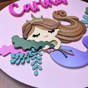 Princess Mermaid Nursery Sign Mermaid Theme Nursery Decor Name Sign ...