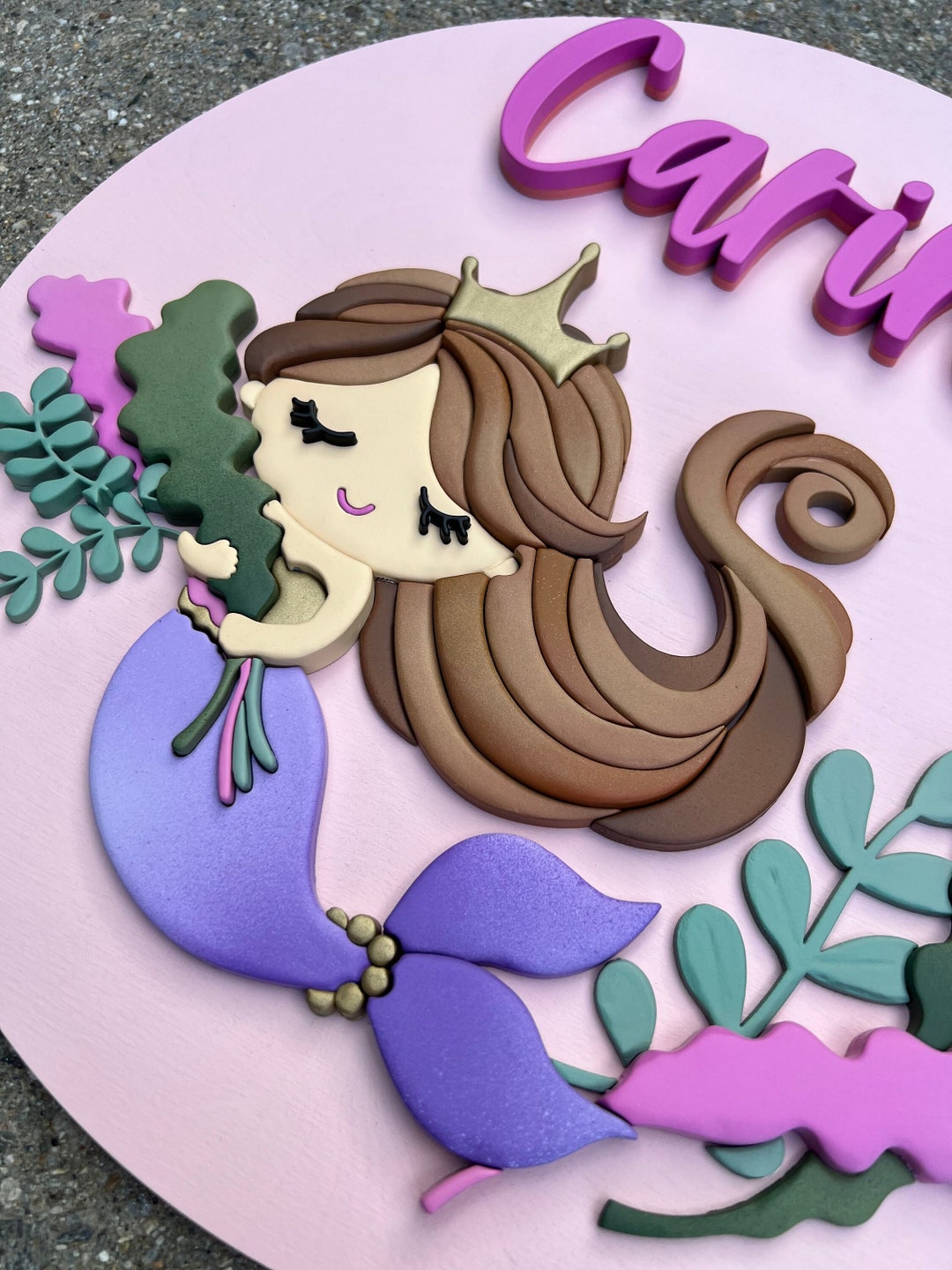 Princess Mermaid Nursery Sign Mermaid Theme Nursery Decor Name Sign ...