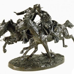 Frederic Remington “Wounded Bunkie” Bronze Sculpture - Mini & Large Size