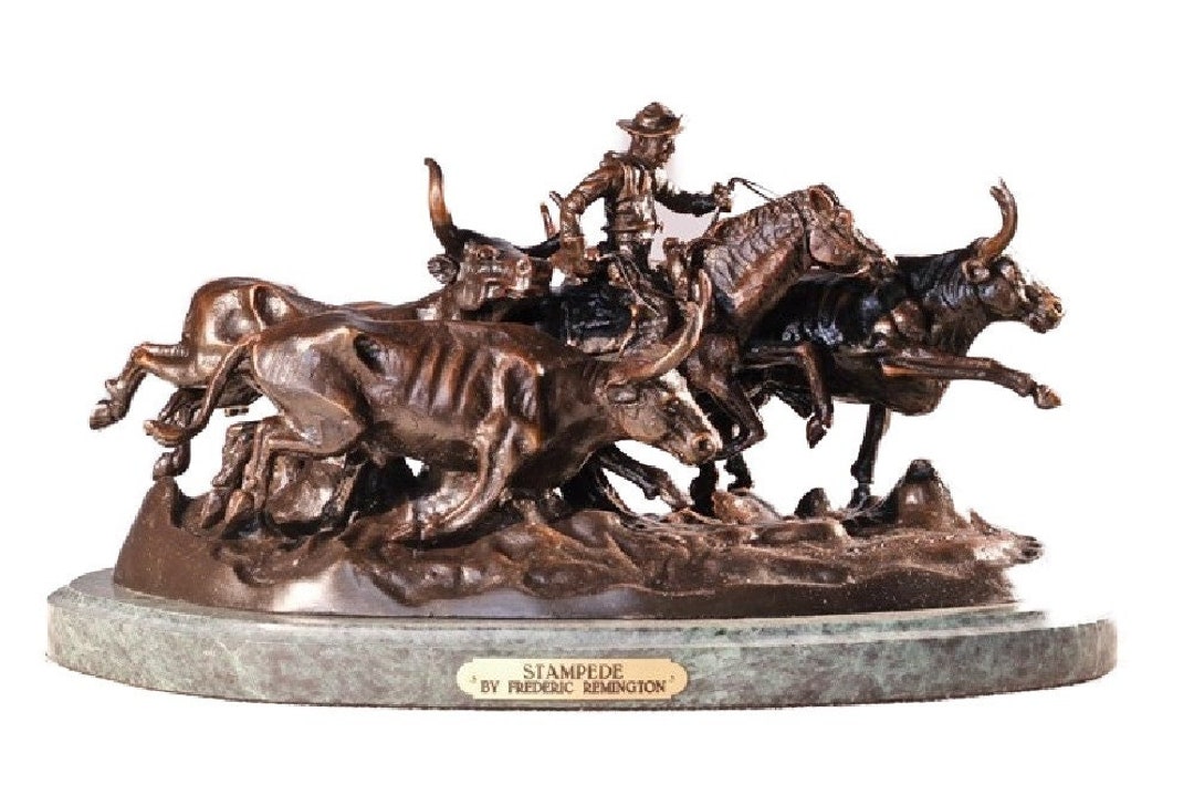 Frederic Remington stampede Bronze Sculpture Mini to Large Size Etsy