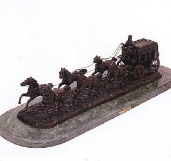 Charles Marion Russell "It's No Lady's Job" Bronze Sculpture - 11"H X 38"L, 270 lb
