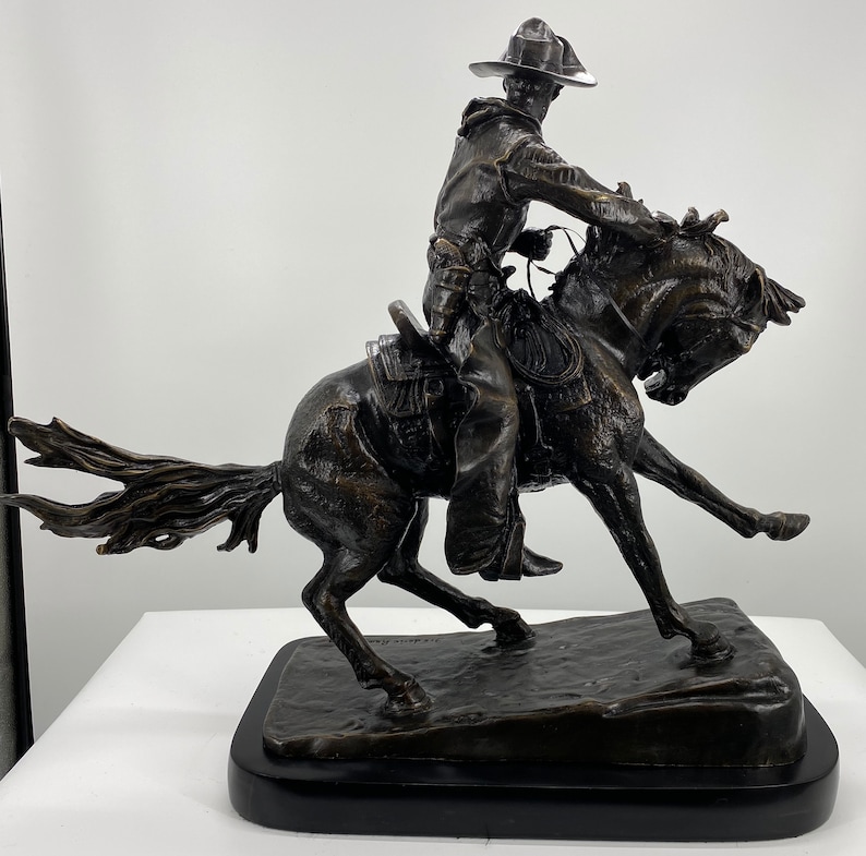Frederic Remington cowboy Bronze Sculpture Medium to Jumbo Size Etsy