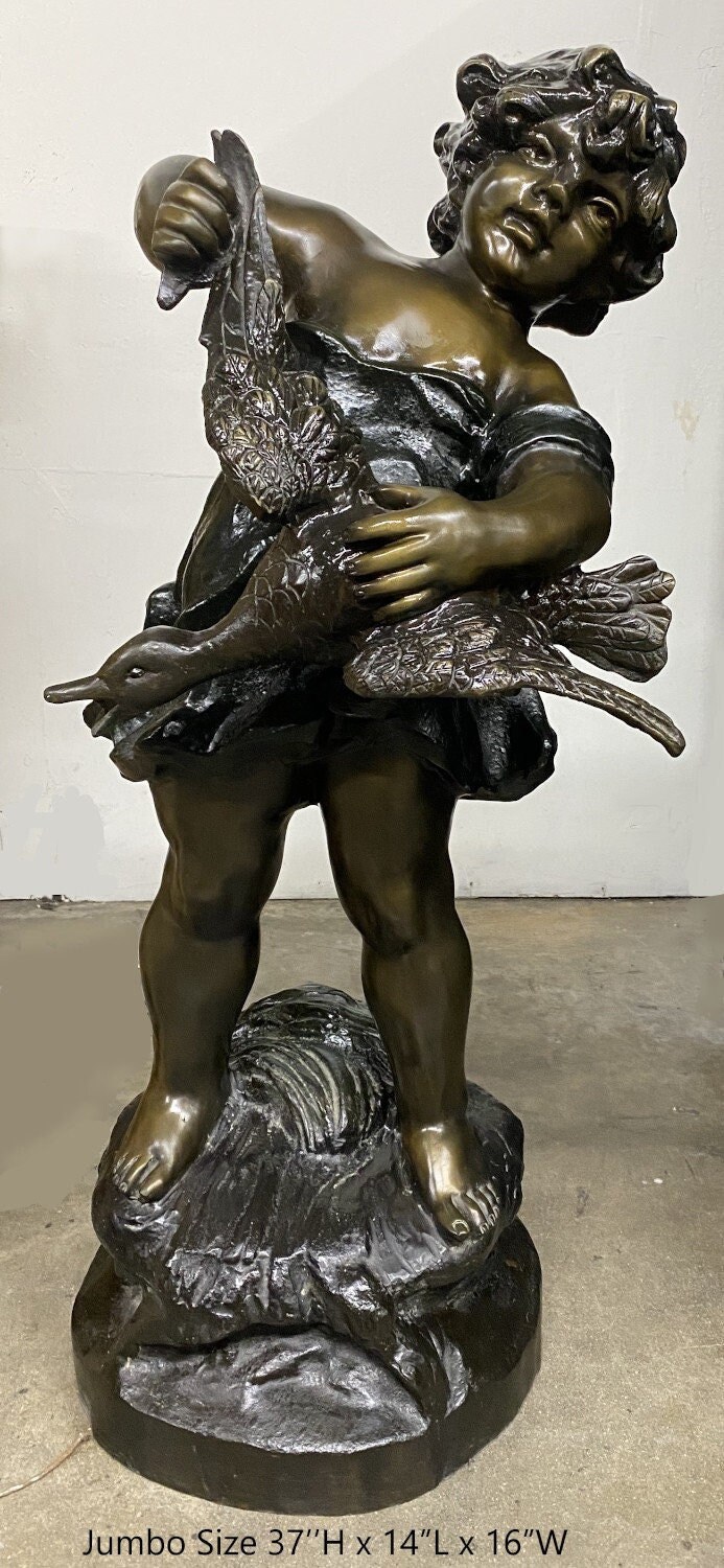 Girl Holding Goose By Auguste Moreau