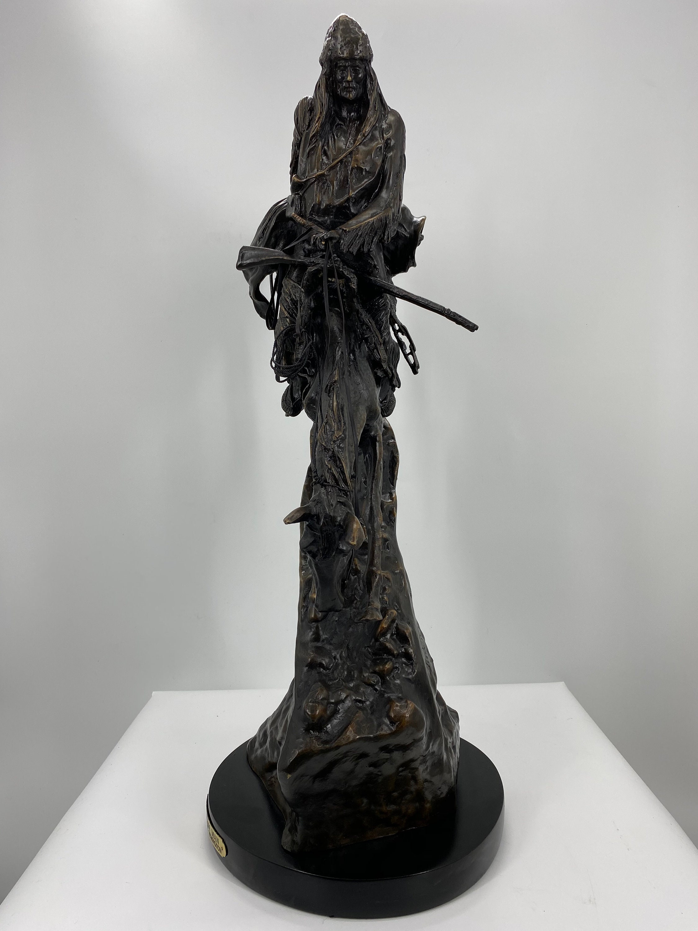Frederic Remington 　マウンテンマン　ブロンズ像　幅36㎝ Frederic Remington “mountain Man” Bronze Sculpture - Baby to Jumbo