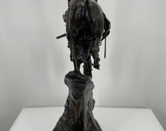 Frederic Remington 　マウンテンマン　ブロンズ像　幅36㎝ Frederic Remington “Mountain Man” Bronze Sculpture - Baby to Jumbo