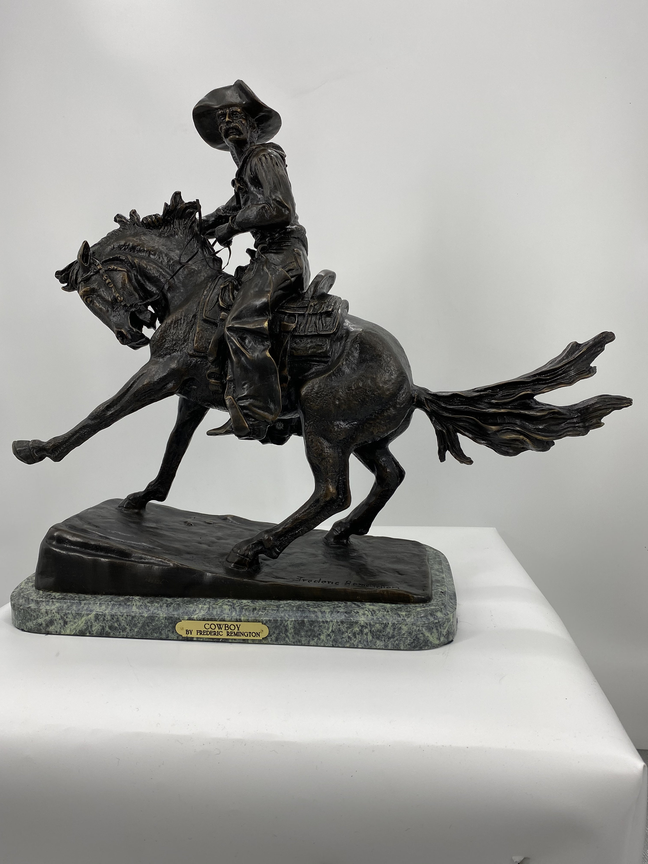 Frederic Remington “cowboy” Bronze Sculpture - Medium to