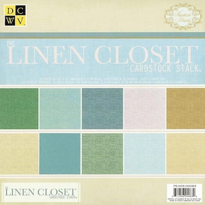 Designed Paper - DCWV 48 Sheet 12&quot; x 12&quot; The Linen Closet Premium Cardstock Paper Pack, Highest Quality Cardstock For Paper Craft
