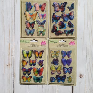 Butterfly Dimensional Stickers, 3D Gallogen Butterfly Stickers, Velum Paper Colorful Butterflies, Sparkling  Decoration Stickers, Cardmaking