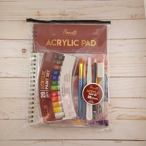 Acrylic Complete Paint Set for Artists, Adults, Beginners, Pennelli Acrylic Art Set 20 pieces, Acrylic Art Gift, Art Supplies for Painting