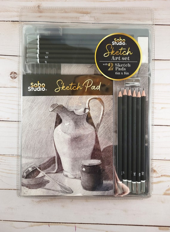 Soho Studio Drawing Set, 16 Pieces Sketch Kit, Sketch Pads
