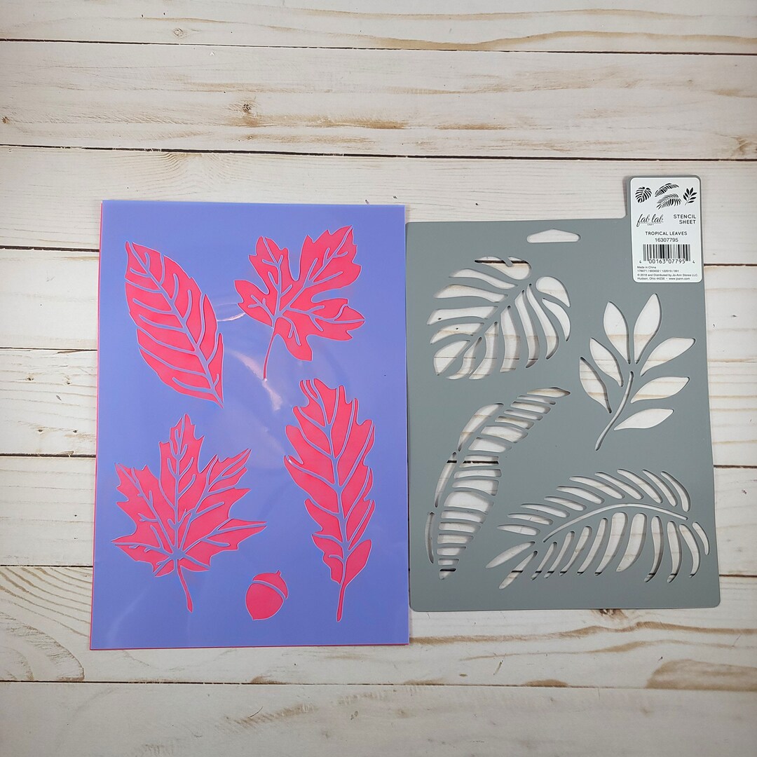 Dimensional 2 Various Leaves Stencils Unique Assorted Etsy