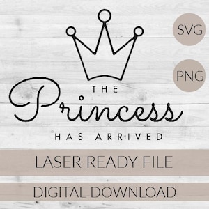 Princess digital download/digital file/Princess has arrived/girl craft/girl clothes/girls/vinyl/cricut file/sillhouette file