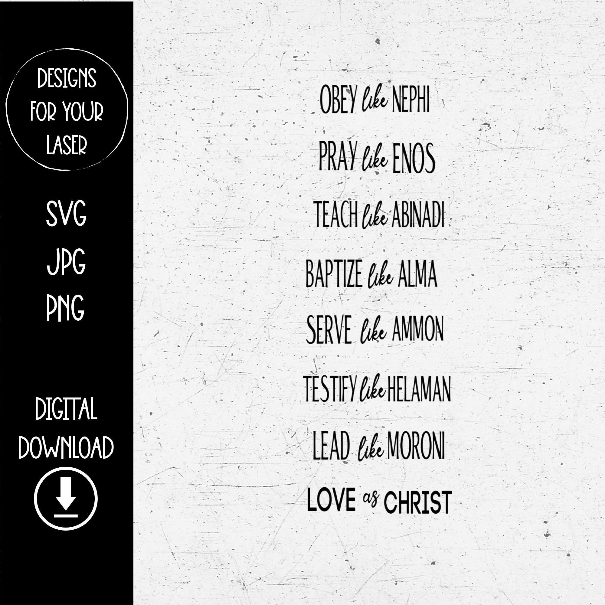 Book of Mormon Bookmark File, SVG File, Digital Download, Jesus Christ ...