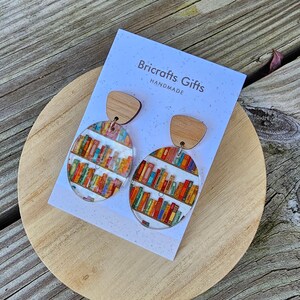 Book dangle earrings, Acrylic book earrings, Book Lover Gifts, Book Earrings, Bookish, Book Club, Book Lover Earrings, Teacher Earrings