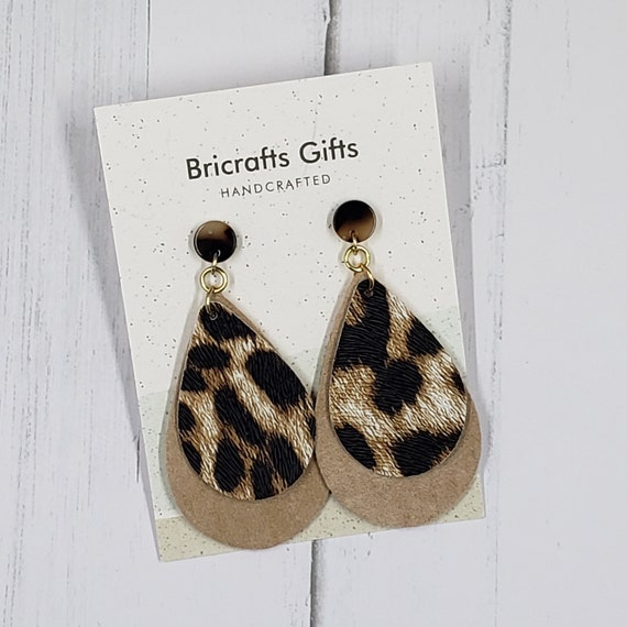 White and Cheetah Drop Earrings White and Cheetah Drop Earrings