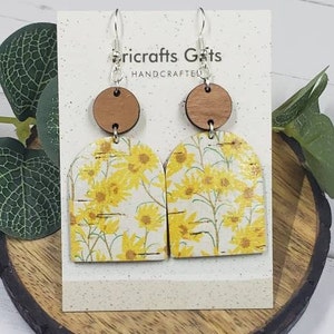Sunflower Earrings, Sunflower Gifts, Sunflower Jewelry, Flower Jewelry, Summer Earrings, Floral Earrings, Yellow Earrings