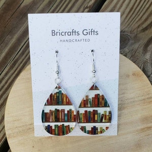 Book dangle earrings, Acrylic book earrings, Book Lover Gifts, Book Earrings, Bookish, Book Club