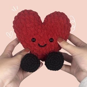 Lindo patrón de corazón de crochet Fácil Principiante Rápido Amigurumi Jellycat Amuseables Peluche para el mercado Regalo Día de San Valentín Amor Novio Esposo